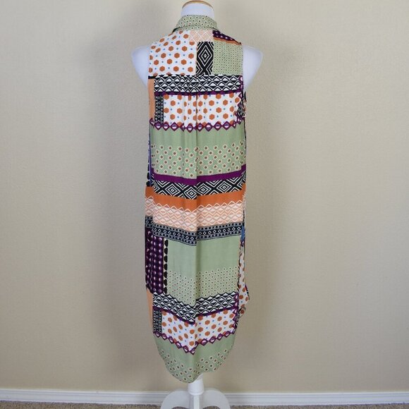 Anthropologie Everyway Shirtdress Patchwork Midi Multi-color Dress - 6 - Picture 8 of 11